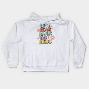 New year same hot mess  funny 2023 new year christmas gift idea Kids Hoodie